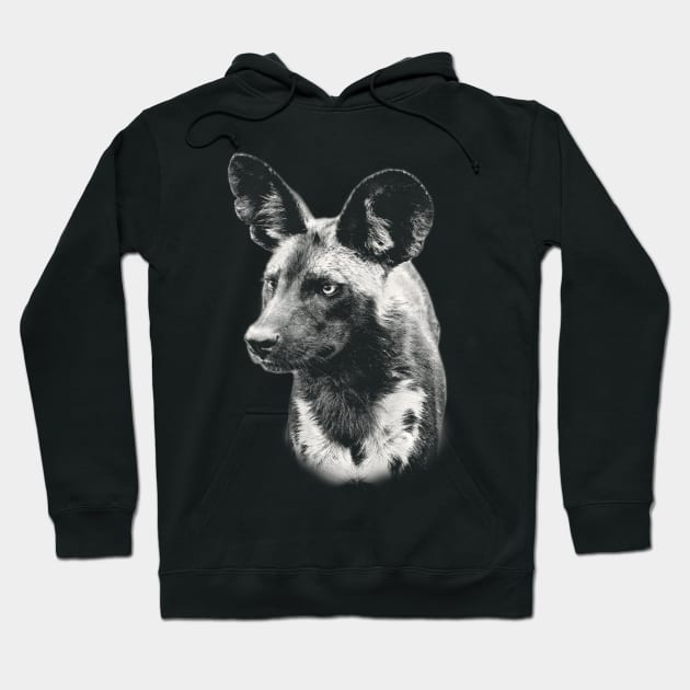 Wild Dog Close-Up African Wildlife Hoodie by scotch